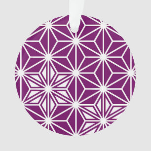 Ornamento Padrão de Asanoha japonês - roxo de berinjela