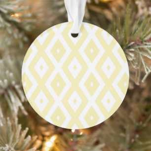 Ornamento Padrão de diamante amarelo pálido e branco