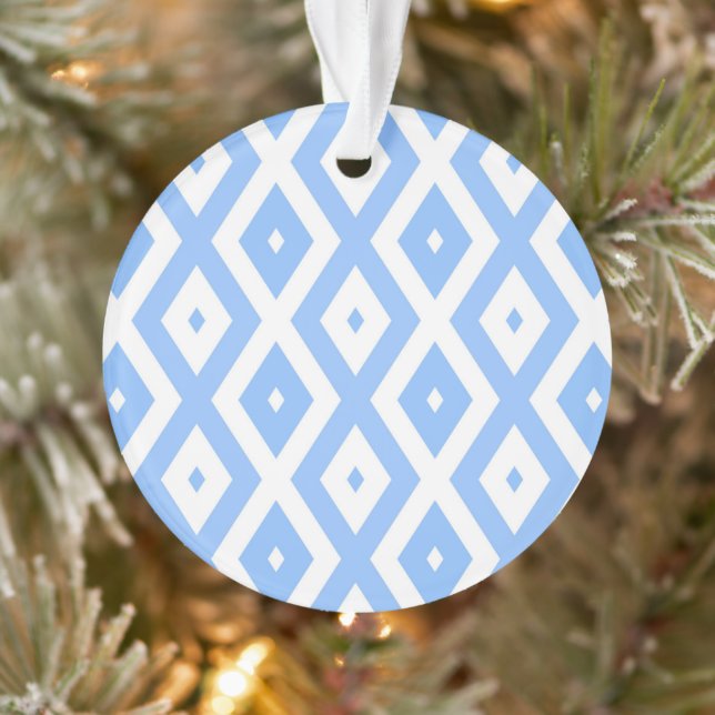 Ornamento Padrão de diamante azul e branco (Árvore)
