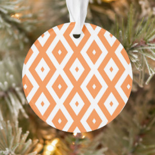 Ornamento Padrão de diamante branco e laranja