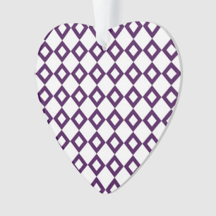 Ornamento Padrão de diamante branco e roxo