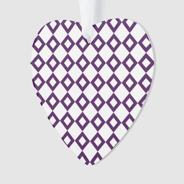 Ornamento Padrão de diamante branco e roxo (Frente)