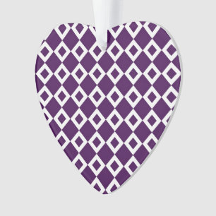 Ornamento Padrão de diamante roxo e branco