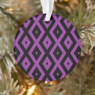 Ornamento Padrão de diamante roxo e preto