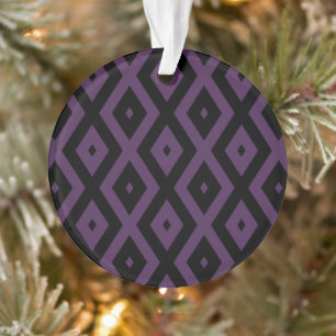 Ornamento Padrão de diamante roxo e preto escuro