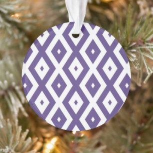 Ornamento Padrão de diamante ultra violeta e branco