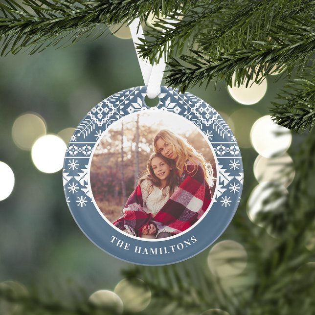 Ornamento Padrão De Edulcorante Azul De Slate | Foto (Criador carregado)