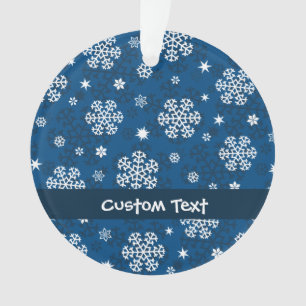 Ornamento Padrão de flocos de neve em azul