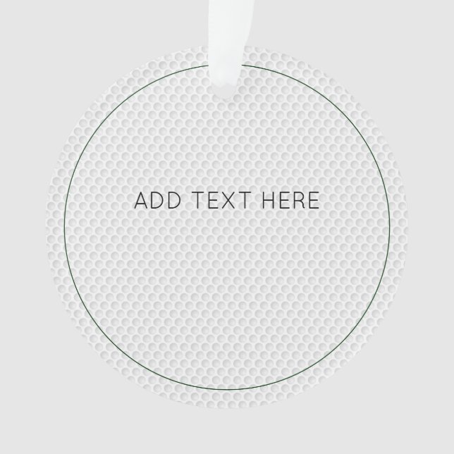 Ornamento Padrão de Golfe Adicionar Texto Próprio Bola de Go (Frente)