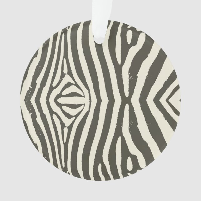 Ornamento Padrão de Impressão de Animais Zebra Stripe (Frente)