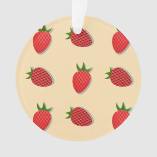Ornamento Padrão de morango para boas vibrações no Verão de 