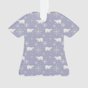 Ornamento Padrão de Natal com ursos polares e flocos de neve