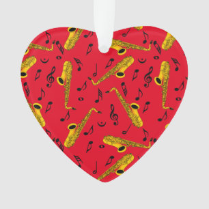 Ornamento Padrão de Nota de Música Saxofone