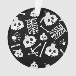 Ornamento Padrão de Ossos do Skeleton do Halloween