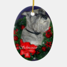 Ornamento Padrão de Presentes de Natal Schnauzer