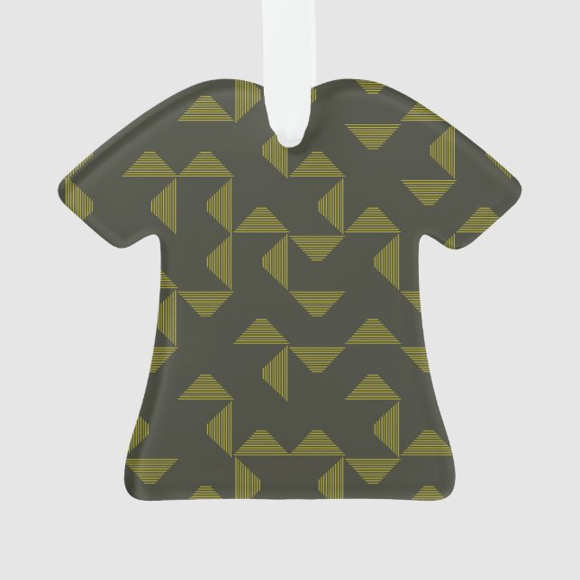 Ornamento Padrão de triângulos verdes, legal, únicos, de ten (Verso)