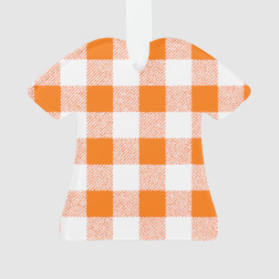 Ornamento Padrão de Verificação de Gingham Laranja