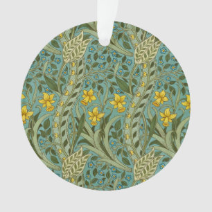 Ornamento Padrão Floral de Narciso Clássico William Morris