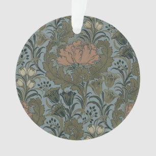Ornamento Padrão Floral Vitoriano Antigo Terracota Sage