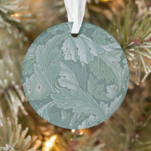 Ornamento Padrão Folha de Acanto Azul Teal de William Morris