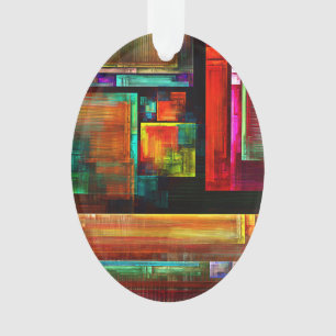 Ornamento Padrão Moderno de Abstrato de Arte Quadrados Color