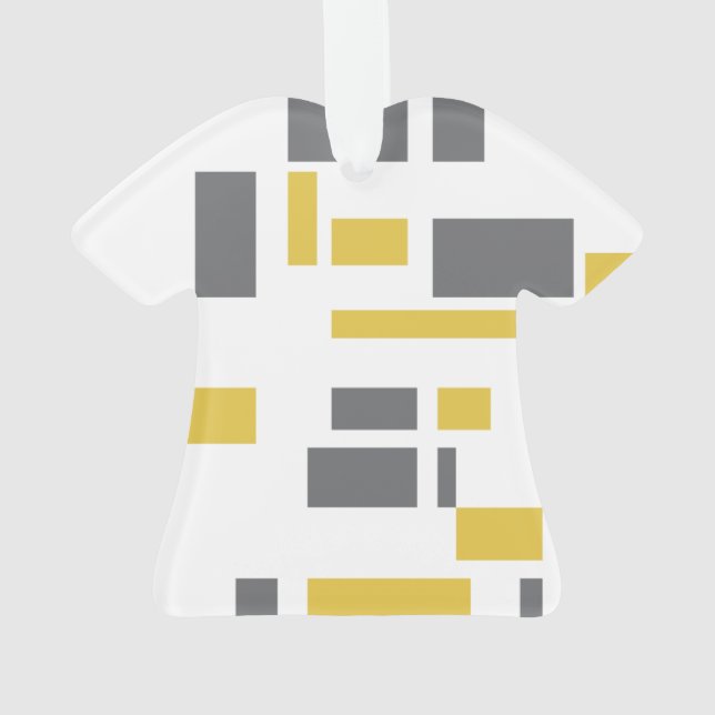 Ornamento Padrão moderno, simples, legal de cinzas amarelas  (Verso)