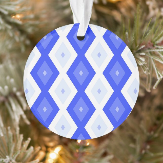 Ornamento Padrão real de diamante azul (Árvore)