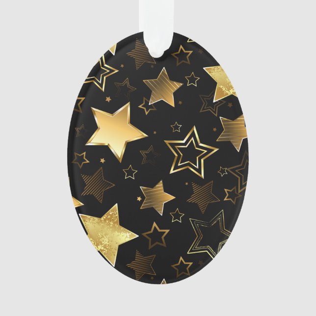 Ornamento Padrão sem costura com estrelas de Ouro (Frente)