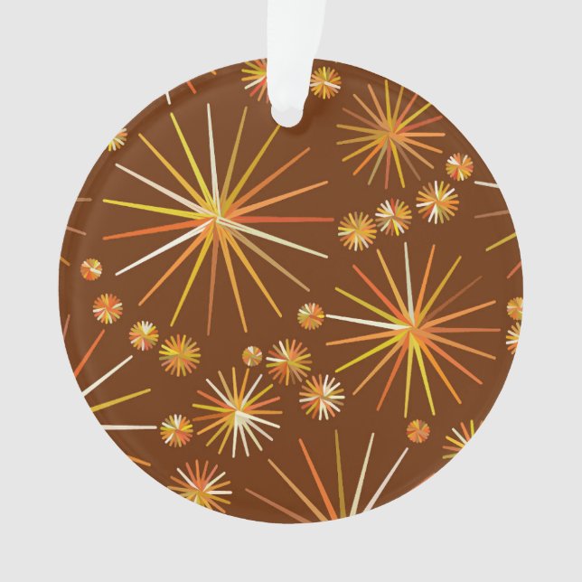 Ornamento Padrão Sputnik de meio século, Castanho de Chocola (Frente)
