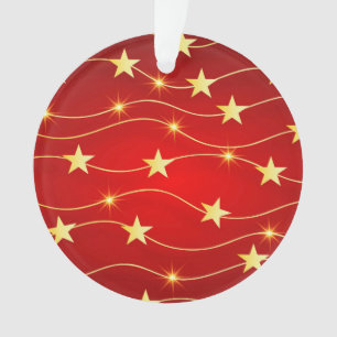 Ornamento Padrão Vermelho Ruby Adorcido da Estrela