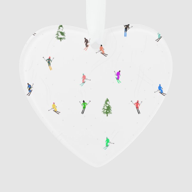 Ornamento Padrões de esqui de esqui alpino no inverno (Frente)