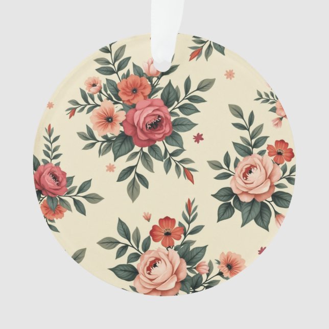 Ornamento Padrões florais vítreos com elegância clássica (Frente)