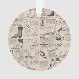 Ornamento Página de Catálogo de Sapato Feminino Antigo Impre