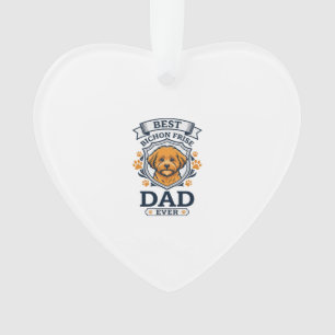 Ornamento Pai Bichon Frise Para Sempre Impressões de Pata de