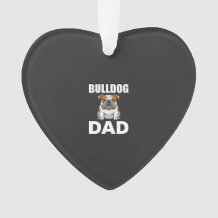 Ornamento Pai Bulldog Cartoon Amante de Cachorro