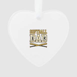 Ornamento Pai de Softbol Grafismo de Taca Vintage_1