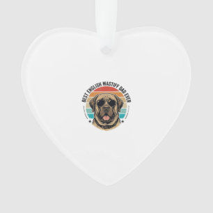 Ornamento Pai Mastiff Inglês Vintage Sunset Cão Vetor Desi