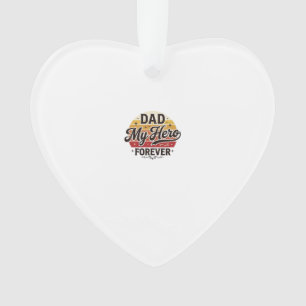 Ornamento Pai Meu Herói Para Sempre Camisa Retro Vintage Des