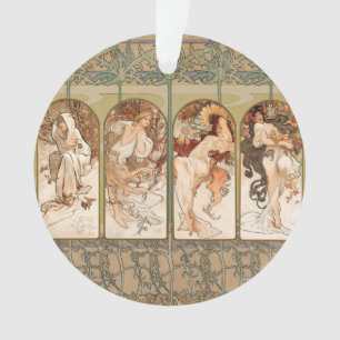 Ornamento Painel Art Nouveau Quatro Estações de Alphonse Muc
