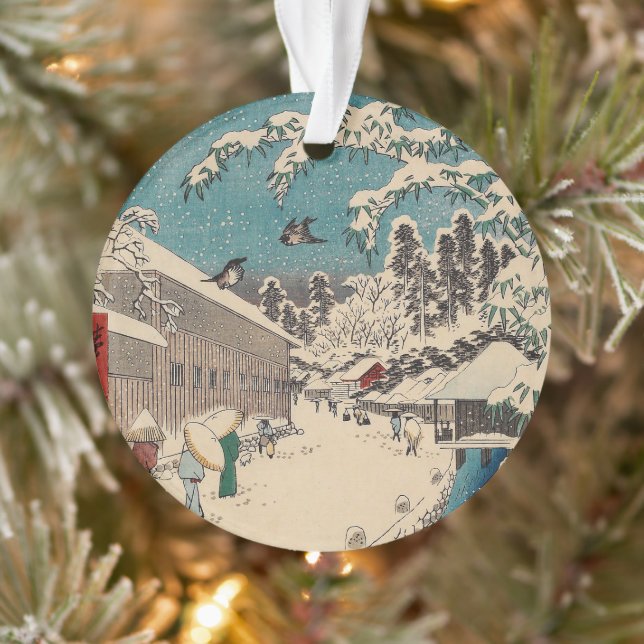 Ornamento País japão da paisagem de inverno de Hiroshige (Árvore)