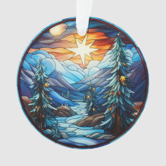 Ornamento Paisagem de Natal de Vidro Armazenado