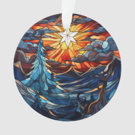 Ornamento Paisagem de Natal de Vidro Armazenado