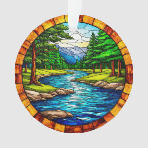 Ornamento Paisagem de Rio e Floresta Cênica