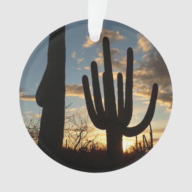Ornamento Paisagem do Deserto de Arizona Saguaro Sunset II (Frente)