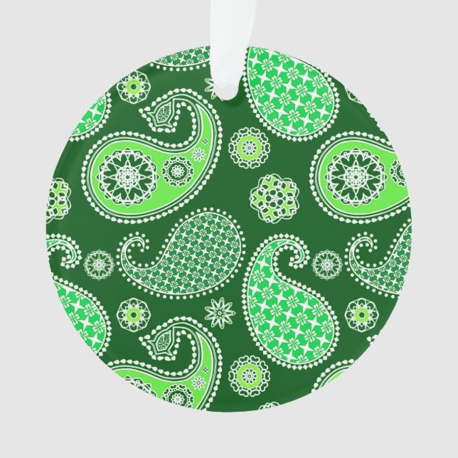 Ornamento Paisley, Emerald e Jade Green (Frente)
