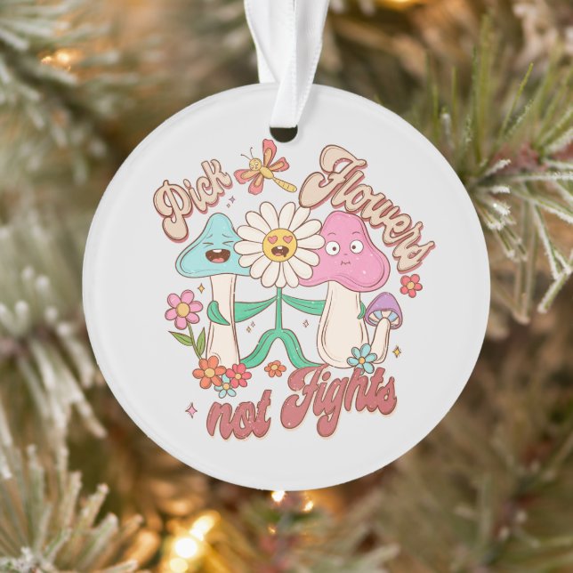 Ornamento Palhetas, Não Lutas | Cogumelo e Floral (Árvore)