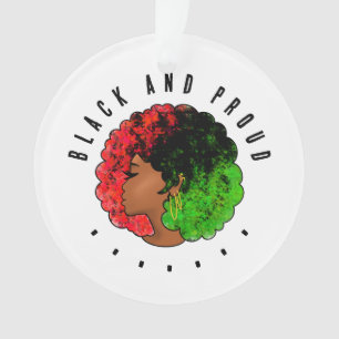 Ornamento Pan-africana menina mulher negra verde vermelho or