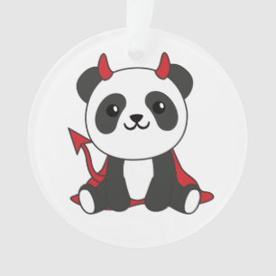 Ornamento Panda Halloween Cute Devil Kids Witume