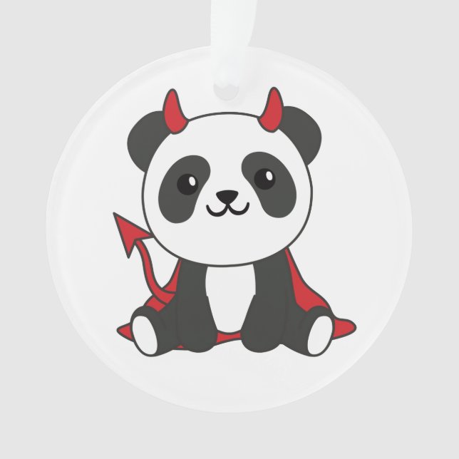 Ornamento Panda Halloween Cute Devil Kids Witume (Frente)