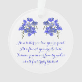 Ornamento Pansias, Irmã em Direito, Amigo e Família